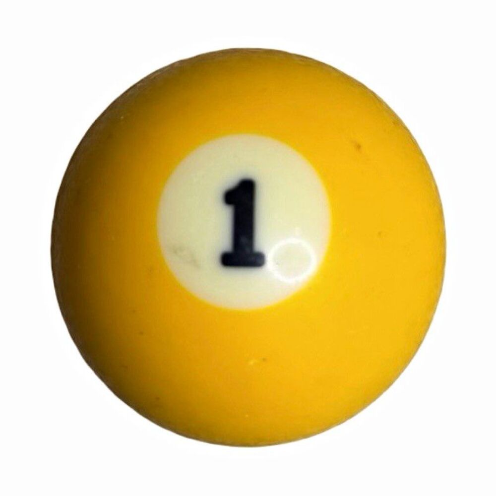 Replacement Vintage Billiard Pool Ball 2 1/4" Standard Regulation Soild yellow 1